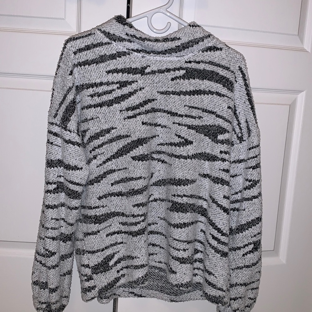 Mock neck zebra sweater